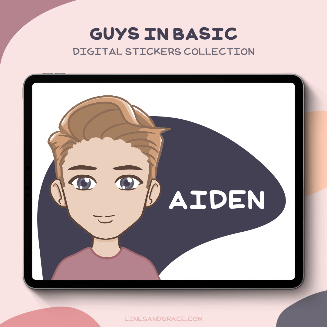 Guys in Basics - Anime Boy Stickers - Set 1