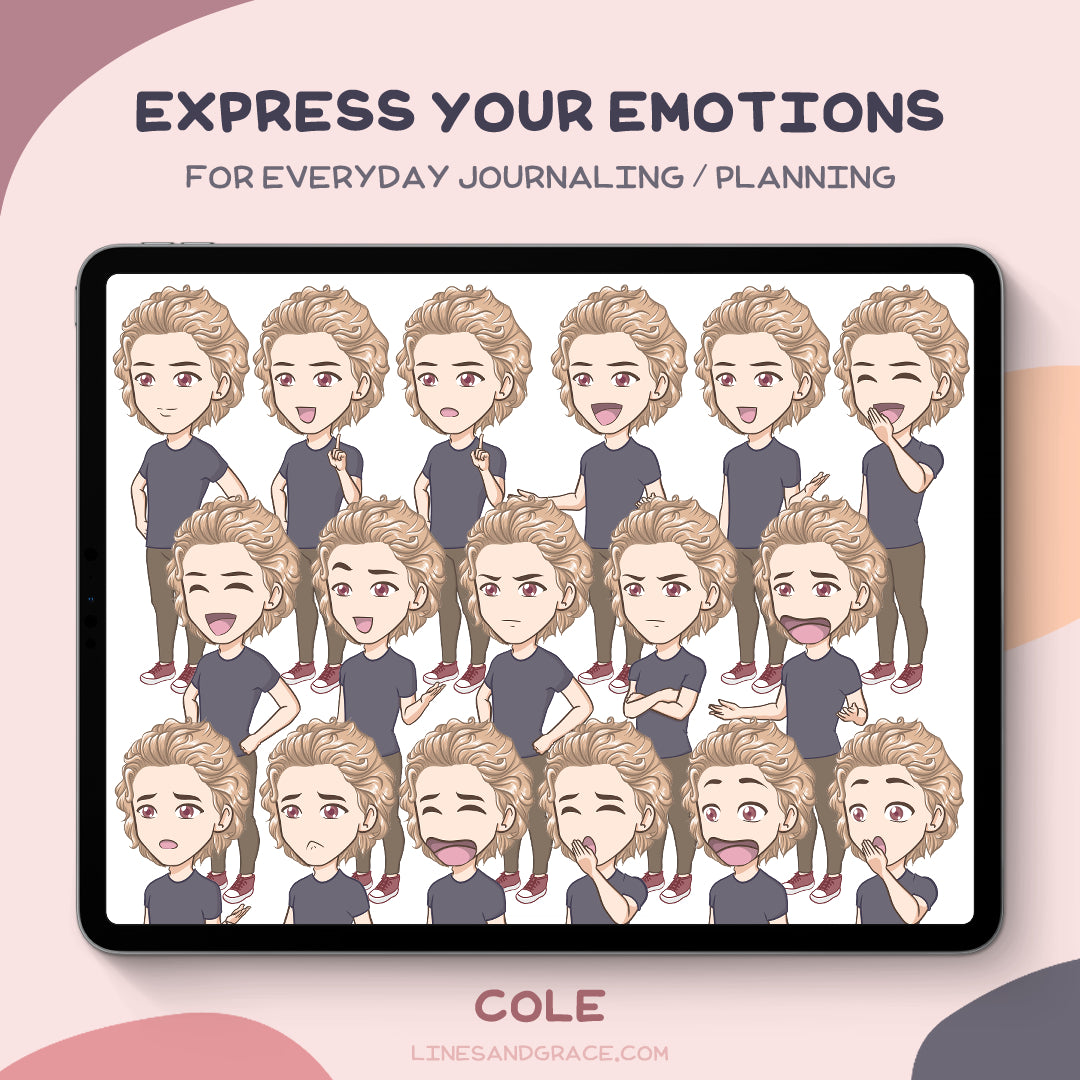 Guys in Basics - Anime Boy Stickers - Set 3