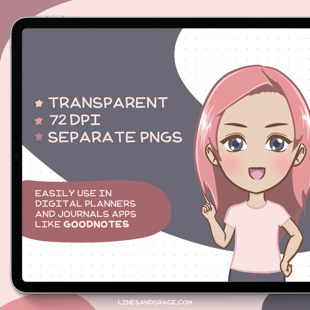 Girls in Basics - Kawaii Girl Stickers - Set 1