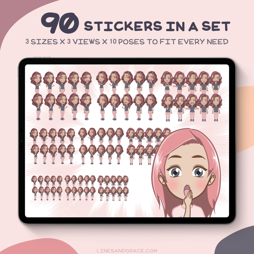 The Enikki Kit - Kawaii Girls Digital Stickers - Set 4