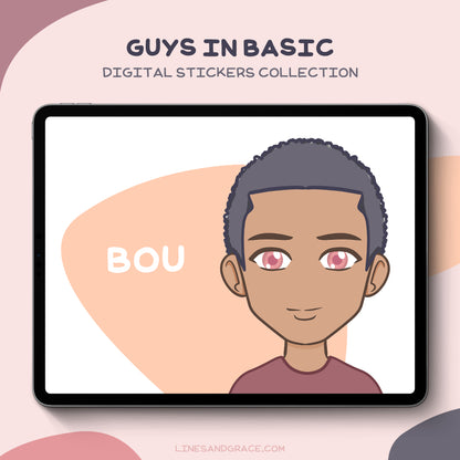 Guys in Basics - Anime Boy Stickers - Set 1