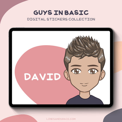 Guys in Basics - Anime Boy Stickers - Set 1