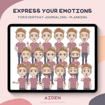 Guys in Basics - Anime Boy Stickers - Set 1