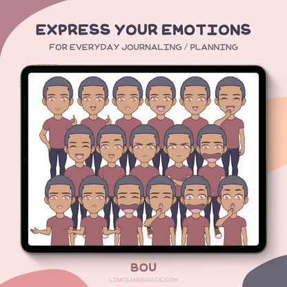 Guys in Basics - Anime Boy Stickers - Set 1