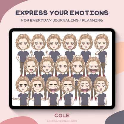 Guys in Basics - Anime Boy Stickers - Set 1