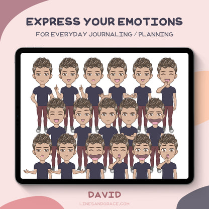 Guys in Basics - Anime Boy Stickers - Set 1