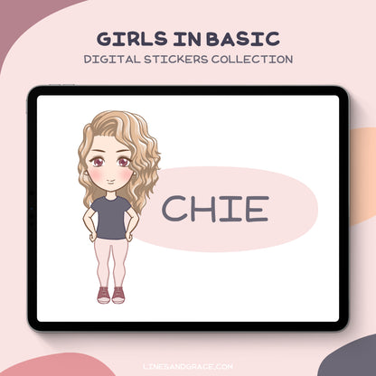 Girls in Basics - Kawaii Girl Stickers - Set 1