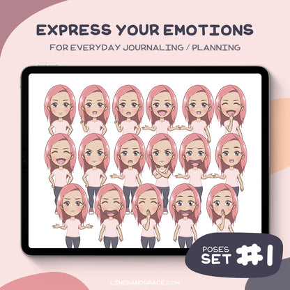 Girls in Basics - Kawaii Girl Stickers - Set 1